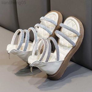 Sandały letnie modne dziewczęta sandały rzymskie rzymskie sandały księżniczki anty-szkiełkowe oddychające miękka skóra śliczne dla dzieci buty plażowe W0327
