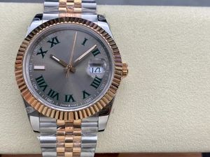 Con scatola originale Orologio da uomo alla moda 41mm Datejust Movimento meccanico automatico Orologi da uomo Quadrante grigio Cinturino in acciaio inossidabile Sport 66