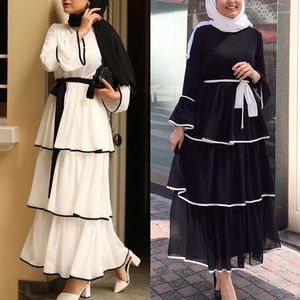 Ethnic Clothing MD Muslim Islamic Women Dubai Abaya Ruffles Dress Fashion Ladies Maxi Dresses Moroccan Kaftan Turkish Pakistan Gowns