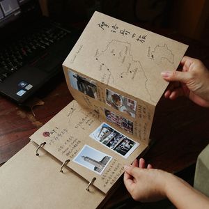 Angwing A5 DIY POアルバムScarpbookブランクカバーウェディングハンドメイドアルバムS 230327の自己接続カード画像