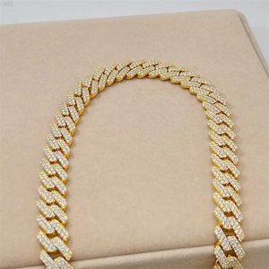 Ny design Luxury Life Style 15mm VVS Moissanite Diamond Sterling Silver Cuban Link Chain Halsband