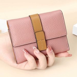 Wallets 2022 new Contrast color top leather men's wallet multi card slot card bag zero wallet folding short leather wallet women G230327