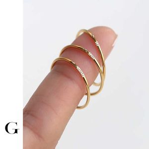 Band Rings GHIDBK Tiny Titanium Steel Non Tarnish Mulit Sizes Thin Rings For Women Minimalist Cubic Zirconia Stackable Dainty Finger Ring G230327