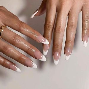 False Nails 3D Short Fake Simple French White Tips Designs Nude Manicure Accessories Press On Faux Ongles Acrylic