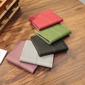 Wallets Genuine Leather Women Wallet Small Real Leather Luxury Clutch Super Slim Wallet Purse Card Holder Designer Female Coin Purse G230327