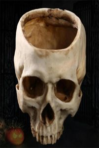 Смоловые ремесла для обучения человеческим зубам скелет модель Halloween Home Office Flower Planter Skull Pot