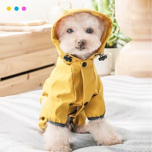 Abbigliamento per cani Pet Dog Raincoat Abbigliamento con cappuccio Riflettente Impermeabile Jumpsiut Jacket Fashion Outdoor Abbigliamento traspirante per cani di taglia piccola e media 230327