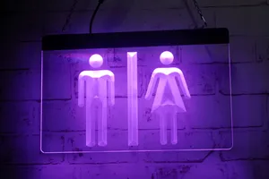 LD4997 LED Strip Lights Znak WC Toaleta Kobiety 3D Grawerowanie Bezpłatne projekt detaliczny