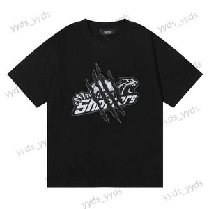 メンズTシャツインストラップスタースクラッチタイガーヘッドプリントメンズアンドレディースラウンドネック半袖ユースレジャースポーツTEE TEE T230327