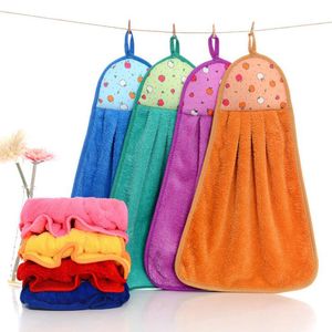 20PCS Absorbent Hand Towel Cleaning Cloths Oil Removal Towel Coral Fleece Hangable Household Dish Cloths Kitchen Household Cleaning Supplies Bathroom