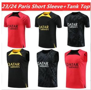 23/24 PSGS Sportswear Sets 23/24 Mbappe Neymar Jr Sportswear Men's Training Shirt Sleeve Tank Top Top Soccer camisa uniforme