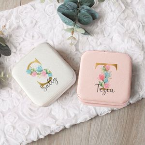 Jóias Jóias Caixa de viagem de jóias personalizadas para damas de honra Caixa de jóias personalizadas Perfeita Casamento Amigos Presente Proposta de dama de honra 230325