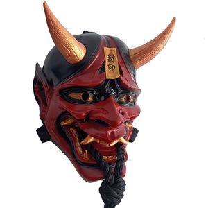 Party Masks Decorative Mask Halloween Japanese Style Horror Cosplay Terror Ukiyo Painting Tengu Seal Prajna Resin Masks Pendant Shop Decors 230327
