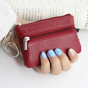 Plånböcker PU -lädermynt Purses Women's Small Change Money Bags Pocket Wallet Nyckelhållare Fodral Mini Funktionell Pouch -blixtlås Kort Plånbok G230327