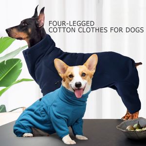 Dog Apparel Winter Thick Fleece Dog Clothes Warm Dog Coat for Small Medium Large Dogs Adjustable Pet Hoodies Male/Female Overalls for Corgi 230327