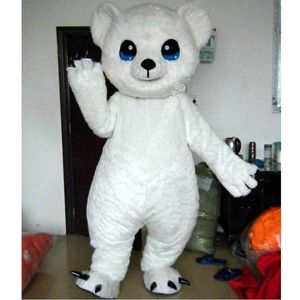 Hot Sales White Polar Bear Mascot Costume Top Cartoon Anime Tema Carta