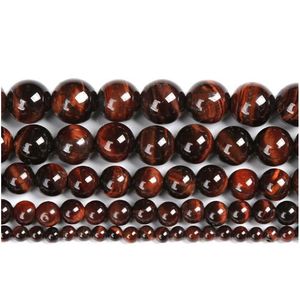 Pietra 8Mm Prezzo di fabbrica Naturale Rosso Occhio di Tigre Agat Perline Allentate Rotonde 16 Filo 4 6 8 10 12 Mm Scegli la Taglia Per Gioielli Drop Delive Dhgju