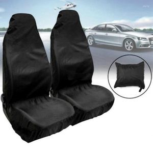 Car Seat Covers 2Pcs Waterproof Polyester Universal Cover Front Van Protectors Nonslip Backing Dust-proof For Cars Bus