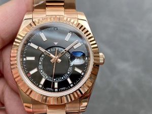 With original box Mens Watches rose gold Automatic Movement Small Dial Sapphire Calendar 41mm Watch Stainless Sky Dweller 326934 Skydweller Wristwatches