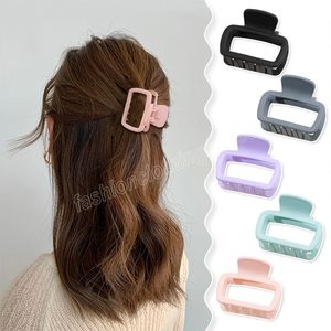 Accessori per capelli alla moda Artiglio per capelli quadrato in plastica Morsetti tinta unita per donna Clip per coda di cavallo Mollette in acrilico Forcina per granchio