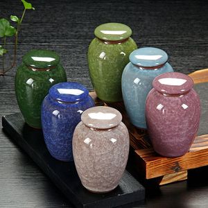 Produtos de estilo chinês Pequeno animal de estimação Urna de pássaro Urns Cremação Castes Vaso Funeral Vaso Cinza para As cinzas humanas fez cerâmica pintada à mão 230327