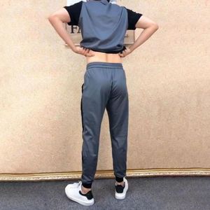 Gym Clothing Trendy Men Tracksuit Breathable Patchwork Sporty Shirt Trousers Sportswear Set Streetwear