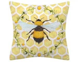 All-Match Bee Pillow Cover American Country Home Decorative Back Cushion Cover SOFA CUSHION COVER CAY CUS COVER CALLOW CASE CASE