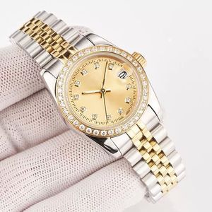 2023 Orologio da donna venditore caldo 28mm 31mm 36mm Orologi da uomo 40mm Movimento donna in acciaio inossidabile Sier Gold Diamond Bezel Lady Orologi da polso da donna Dhgate