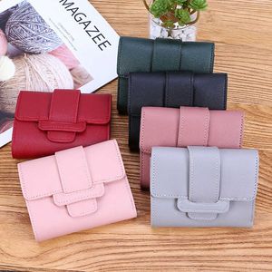 Wallets Women Wallets Female Short Design Fashion Three Fold Purse Simple Cute Student Clutch Card Holder Coin Purse G230327