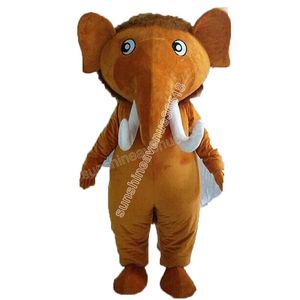 Hot Sales Brown Elephant Mascot Costume Top Cartoon Anime Theme Character Carnival Unisex vuxna storlek Jul födelsedagsfest utomhus outfit kostym