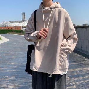 Men's Jackets Summer Sun Protection Hooded Thin Breathable Quick Dry Coat Pocket Japanese Harajuku Outerwear Casual Beach Holiday Wear