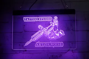 LD6817 LED-Streifenlichter-Schild Tattoo Studio Art of Noise 3D-Gravur Kostenloses Design Großhandel Einzelhandel