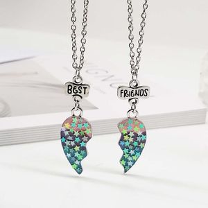 Pendant Necklaces Fashion Love Drop Oil Children's Necklace A Pair Of Five-pointed Star Onion Powder Epoxy Jewelry Small Gifts