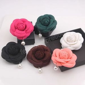 Fabric Flower Brooch Pins Jewelry Cardigan Shirt Lapel Pins Corsage Imitate Wool Brooches for Women Accessory