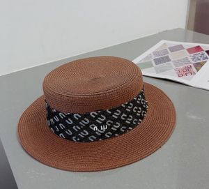 Fin stråhatt kvinnors sommar socialit platt topp hatt vikbara strandhattar elegant bred brim hatt sol mössa