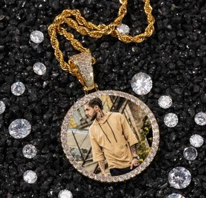 Custom-made Picture Pendant Necklace customization Hip Hop Punk Wedding Brithday Women Men Gift Brilliant Cubic Zirconia Stone Sweater Chain