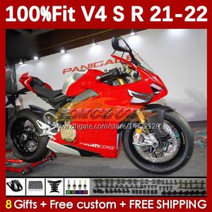 Motorcykelmässor för Ducati Street Fighter Panigale V 4 V4 S R V4S V4R 2018-2022 Kroppsarbete 167No.8 V4-S V4-R 21 22 V-4S V-4R 2021 2022 Injektion Molding Body Red Frame Full