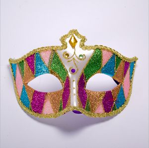 Party Masks Venetian Ball Mask Masquerade Mask Painted Flat Head Princess Diamond High-End Ladies Mask Halloween Mask Fashion Mask 230327