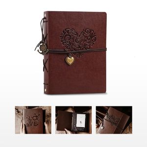 Po Album Vintage Leather Scrapbooking 30 Sheets 60 pages Book Memories Refillable Black Pages Kraft Papper 230327