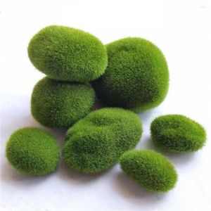 Dekorativa blommor 6st Artificial Green Moss Ball Fake Stone Simulation Plant Diy Decoration For Shop Window El Home Office Wall Decor