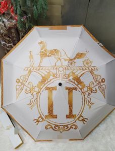 New Fashion Brand Automatic Tri-Fold Folding Umbrella Vinyl Coated Anti-UV Umbrella Sun Umbrella