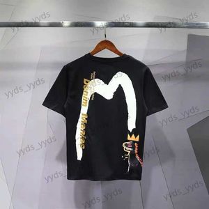 Mens T-shirts Summer New Summer Short Sleeve Dinosaur Mönster Stor M Print broderi Letter Mens and Womens Half Sleeve T-Shirt T230327