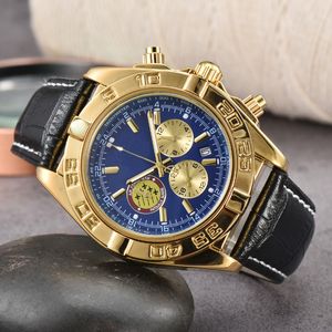 Fashion Business Chronograph Dial Panda Eye rostfritt stål Watch Band Mens Quartz Wrist Watchs 1884 BB010