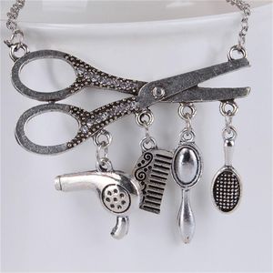 Chains Design Vintage Scissor Necklace Hairdresser Charm Necklaces & Dryer/Scissor/Comb Cosmetologist Barber Shop Hair Dresser Present