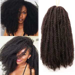 18 بوصة مالي تجويف الشعر الاصطناعي شعر غريب الشعر Kanekalon Afro Kinky Marley Braids Cuban Marley Braid Hair