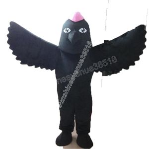 Hot Sales Black Eagle Mascot Costume Top Cartoon Anime Theme Character Carnival Unisex vuxna storlek Jul födelsedagsfest utomhus outfit kostym