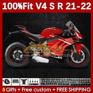 Motorcycle Fairings For DUCATI Street Fighter Panigale V 4 V4 S R V4S V4R 2018-2022 Bodywork 167No.22 red stock V4-S V4-R 21 22 V-4S V-4R 2021 2022 Injection Molding Body