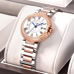 Wristwatches Switzerland CARNIVAL 2023 Women Watches Diamond Imported Quartz Ladies Watch Trendy Dress Clock Montre Femme