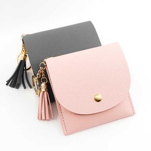 Wallets Women Id Card Titular Pu Zipper Pequeno portador de moedas Solid Color Business Card Casol Cartocolador Carteira G230327