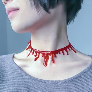 Choker Halloween Decoration Horror Blood Drip Necklace Fake Vampire Fancy Joker Costume Red Necklaces Party Accessories